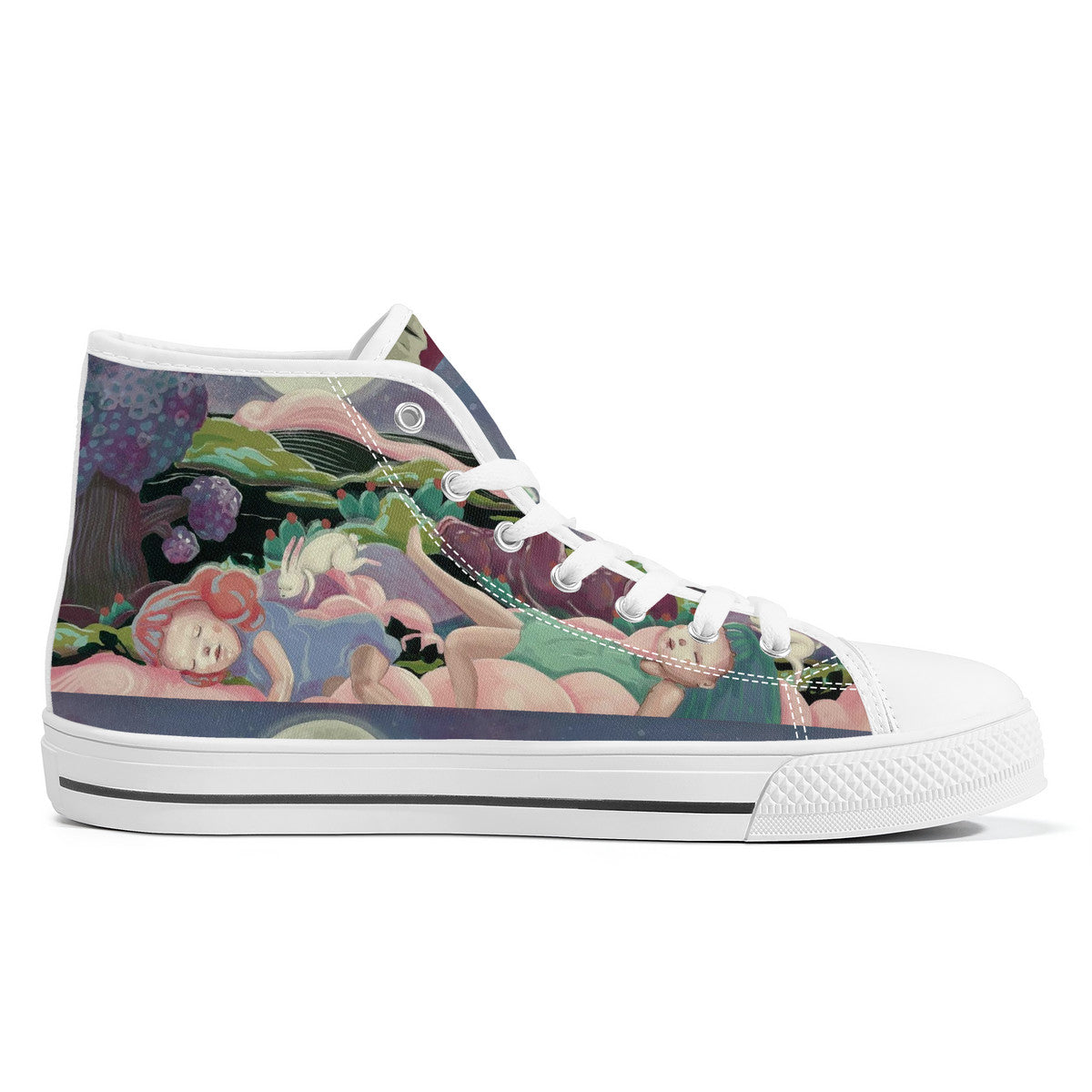 FWS High-Top Canvas Shoes With Customized Tongue - White