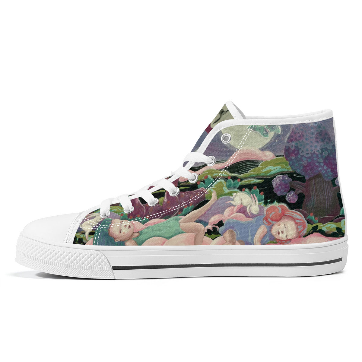 FWS High-Top Canvas Shoes With Customized Tongue - White