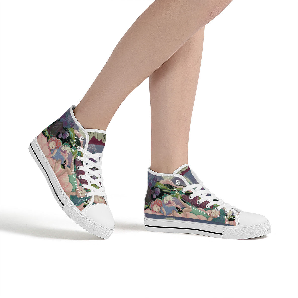 FWS High-Top Canvas Shoes With Customized Tongue - White