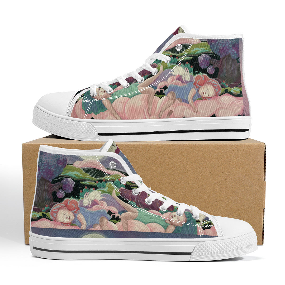 FWS High-Top Canvas Shoes With Customized Tongue - White