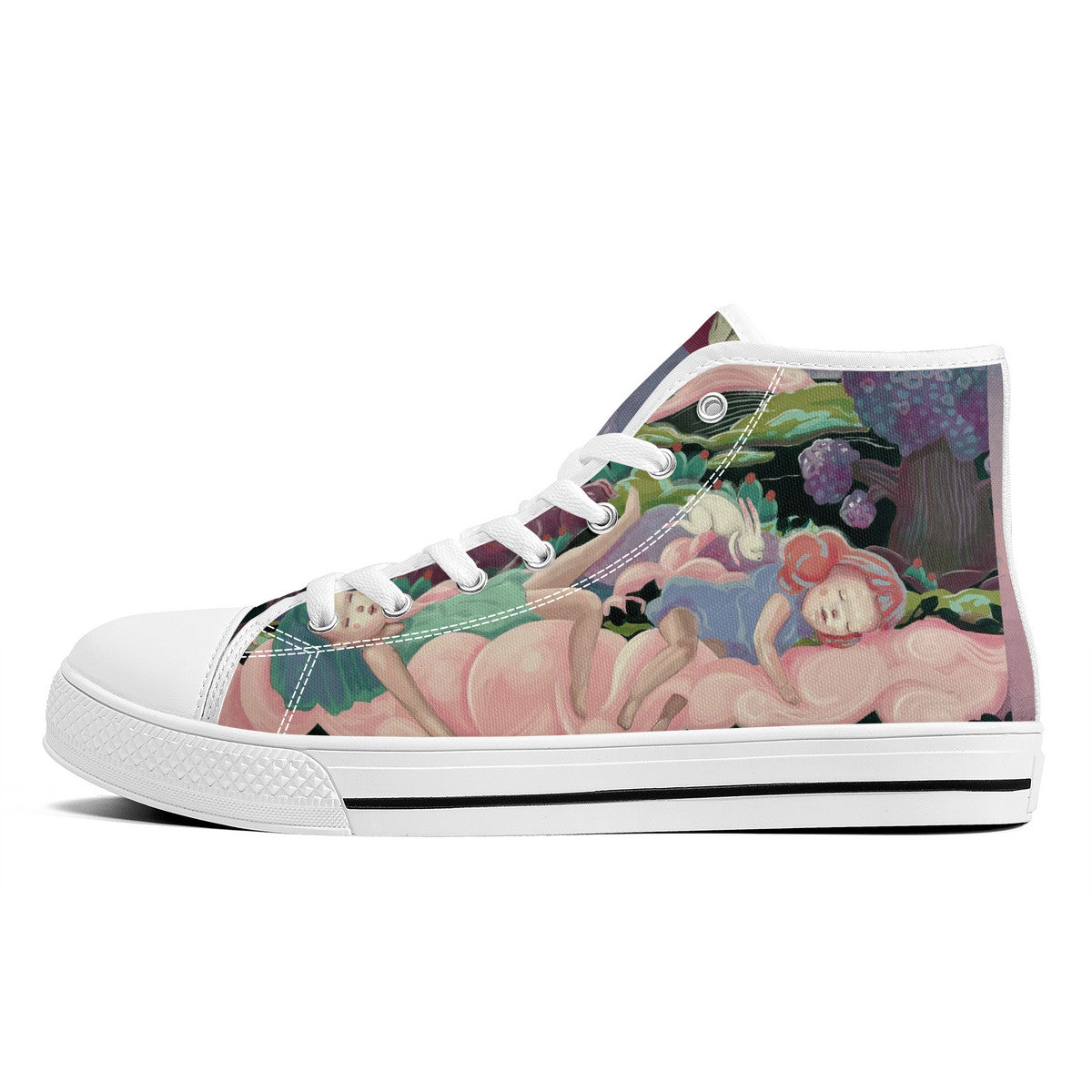 FWS High-Top Canvas Shoes With Customized Tongue - White