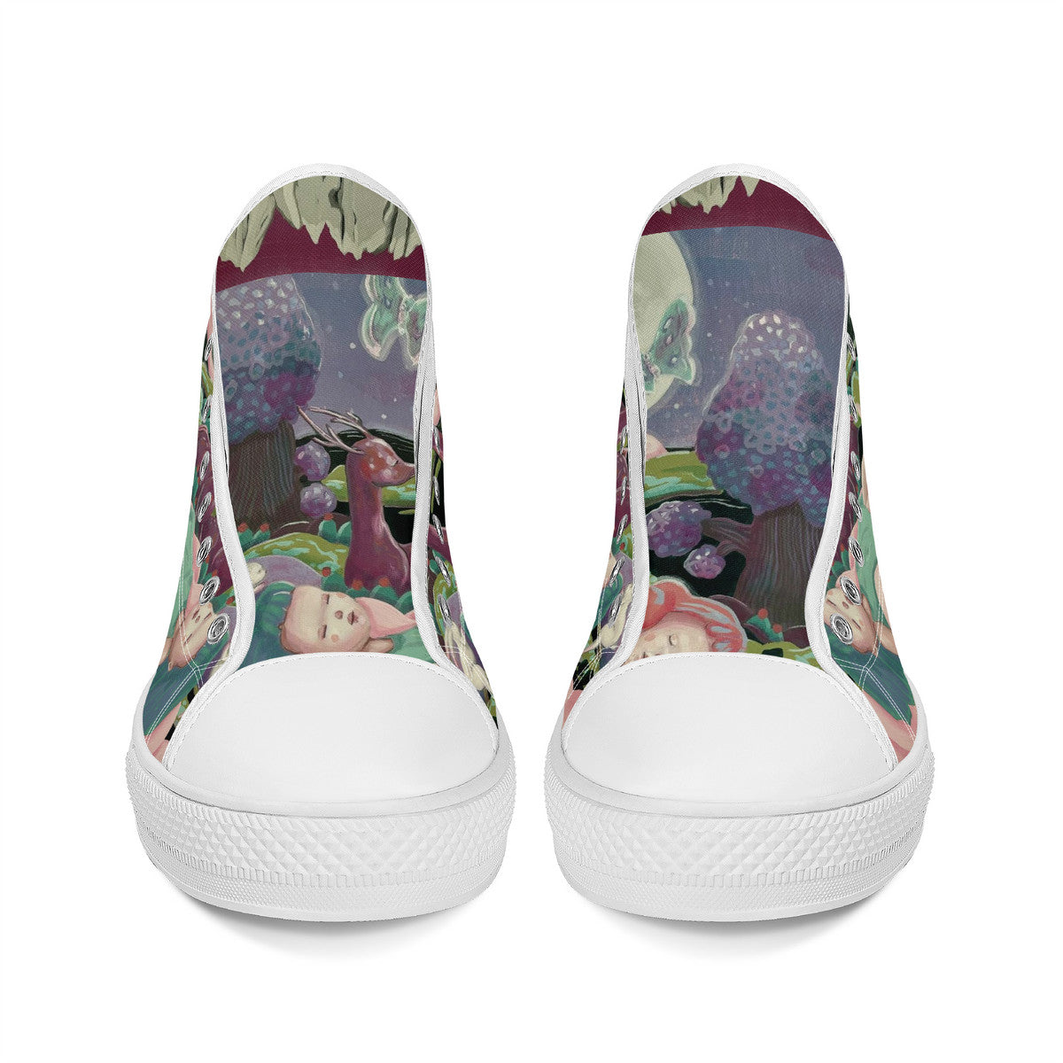 FWS High-Top Canvas Shoes With Customized Tongue - White