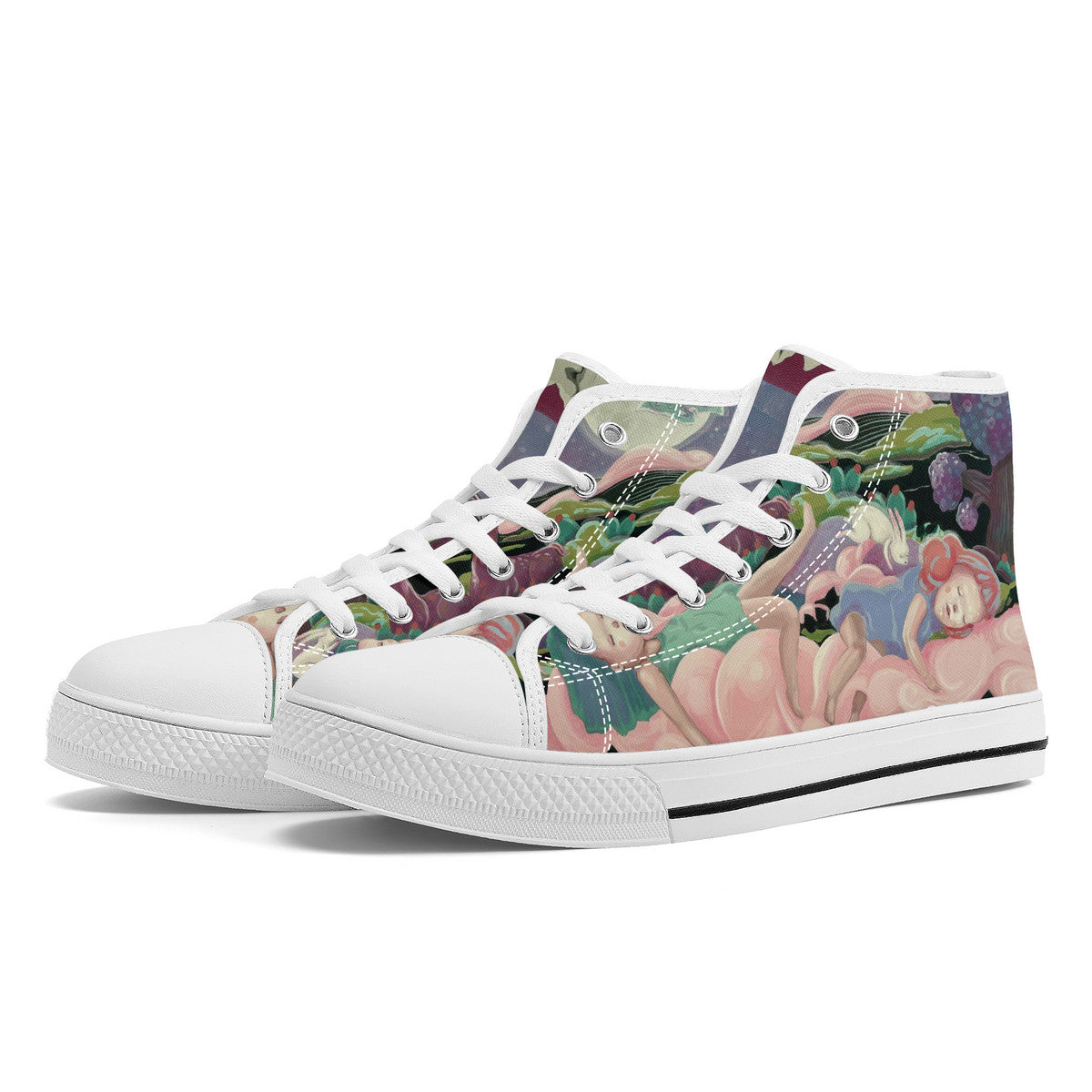 FWS High-Top Canvas Shoes With Customized Tongue - White