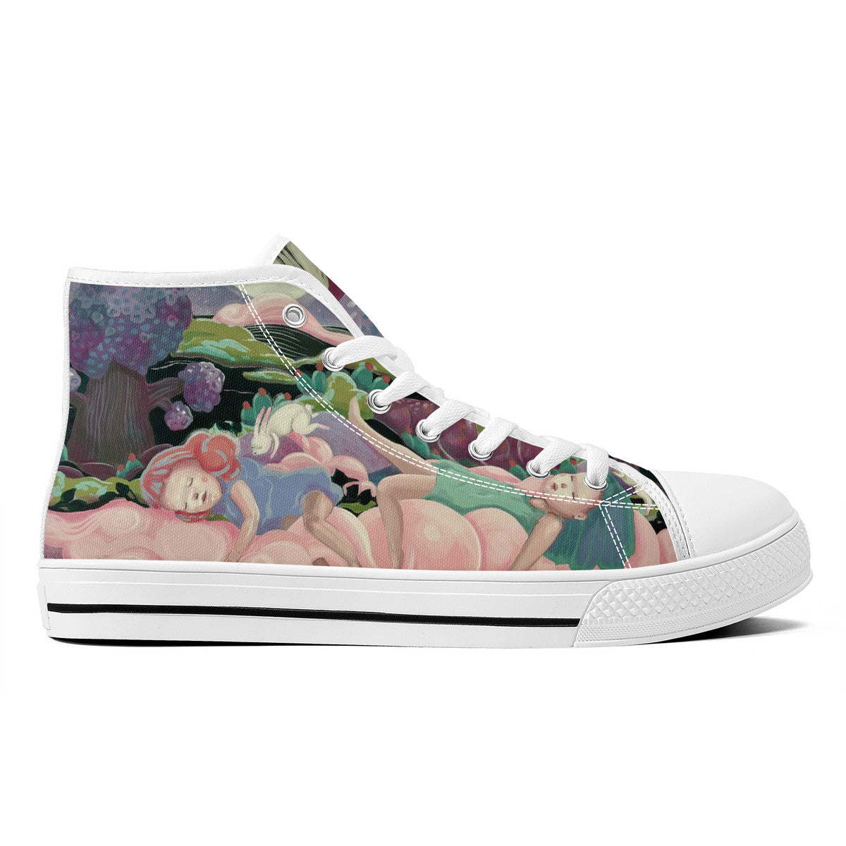 FWS High-Top Canvas Shoes With Customized Tongue - White